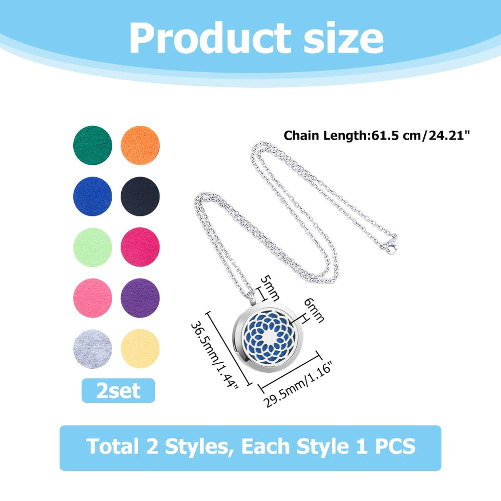 Hobbspring two-set diffuser necklace shown for versatile scent options and styling
