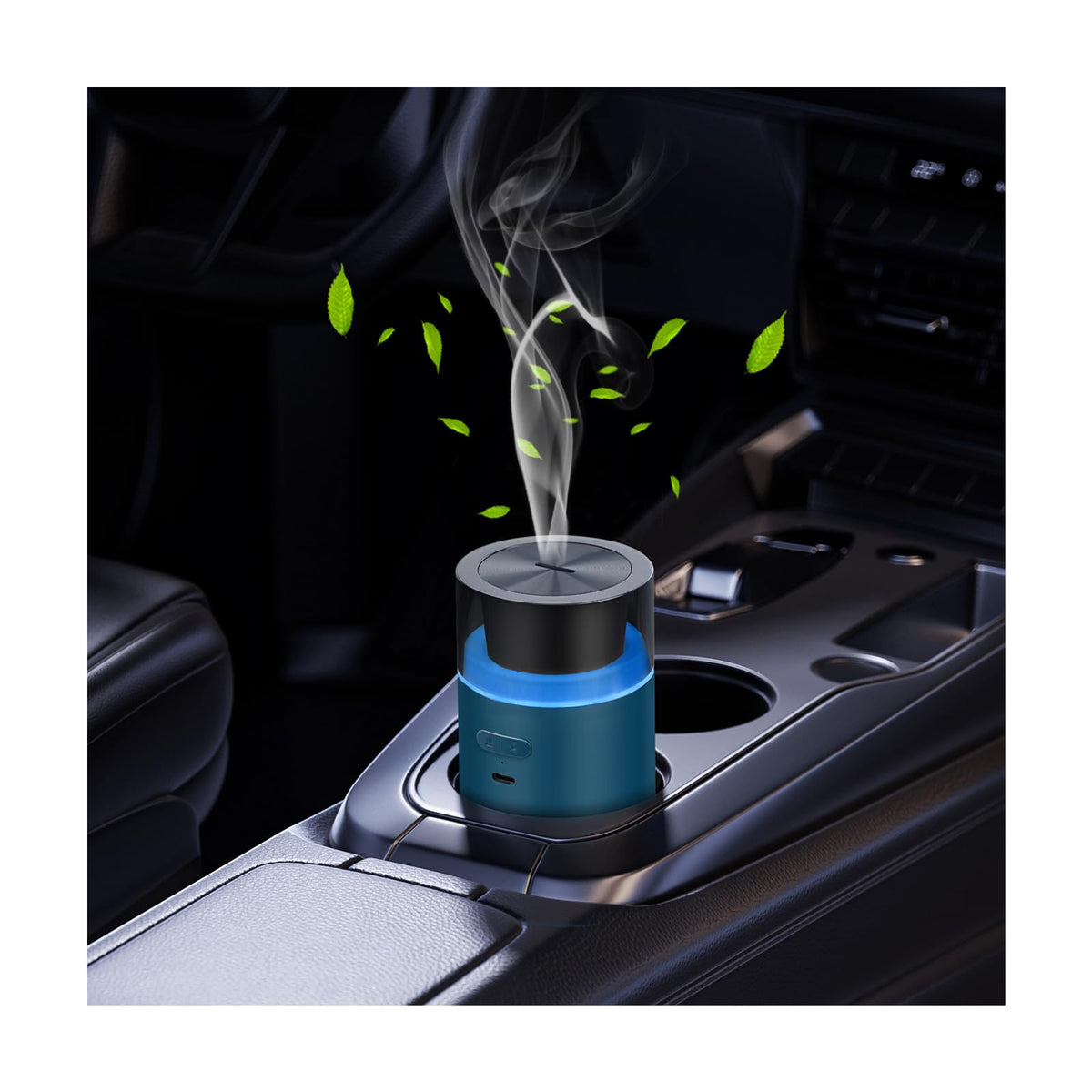 HODEMI portable car diffuser in blue compact design for travel fragrance