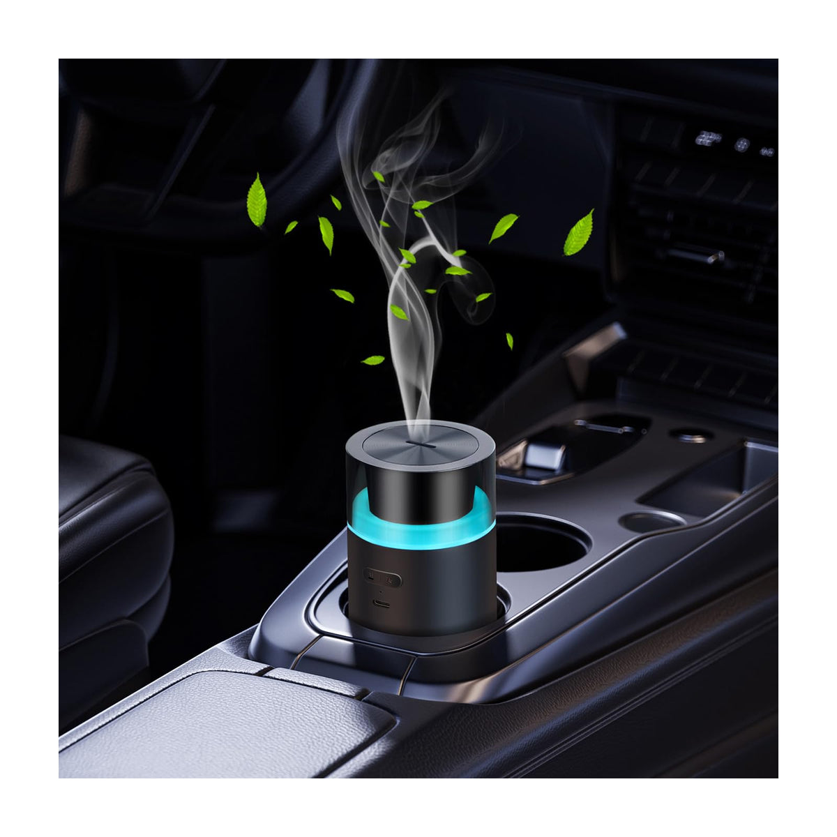HODEMI portable diffuser in action, cordless design ideal for car and desk fragrance.