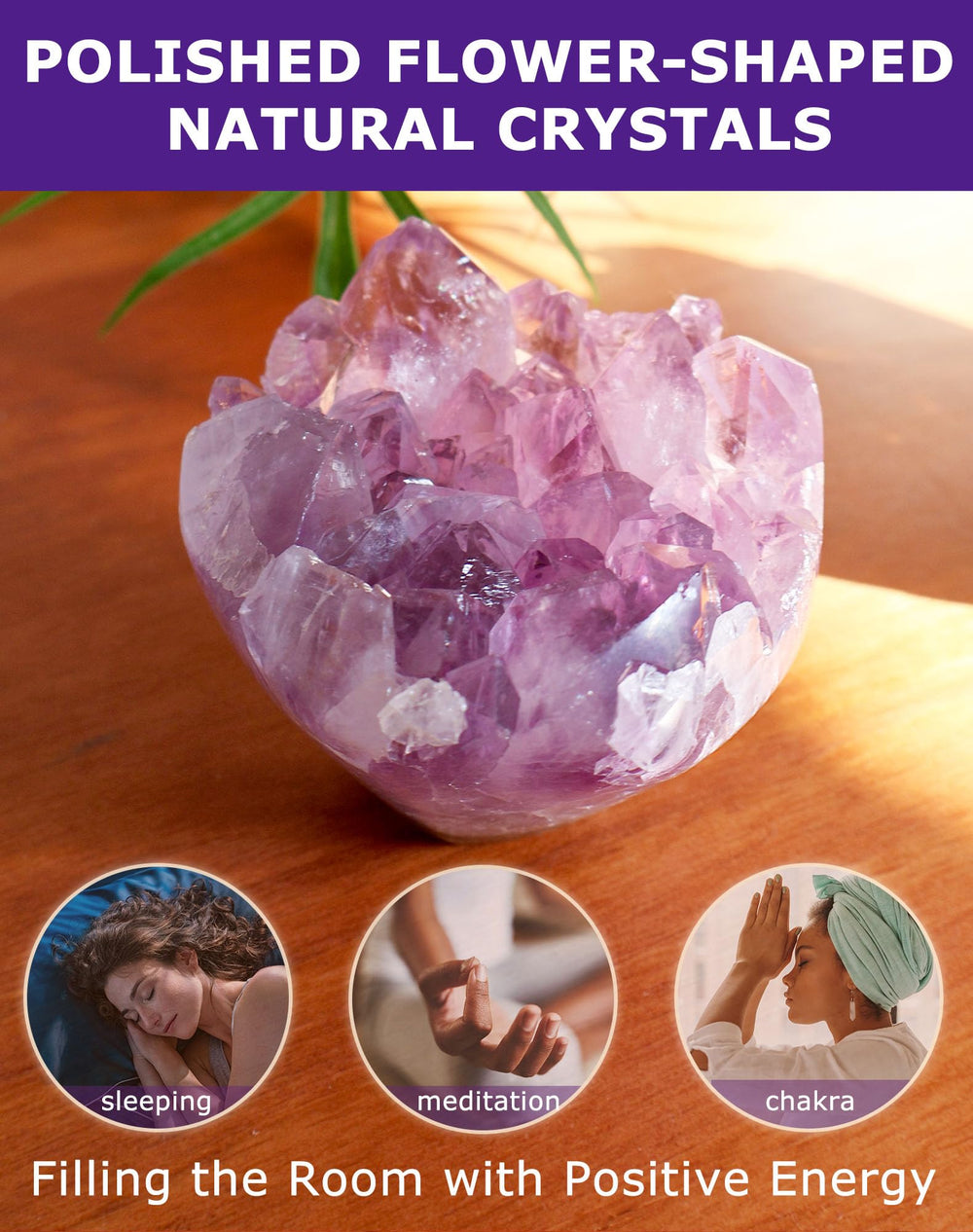 HoHpHq Amethyst Cake Crystal showcases natural color and elegance.