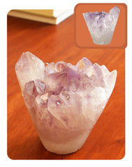 HoHpHq amethyst flower crystal paperweight for elegant desk decor and calm focus.