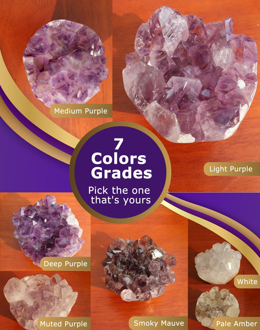 HoHpHq large purple crystal stones for collection display and meditation spaces