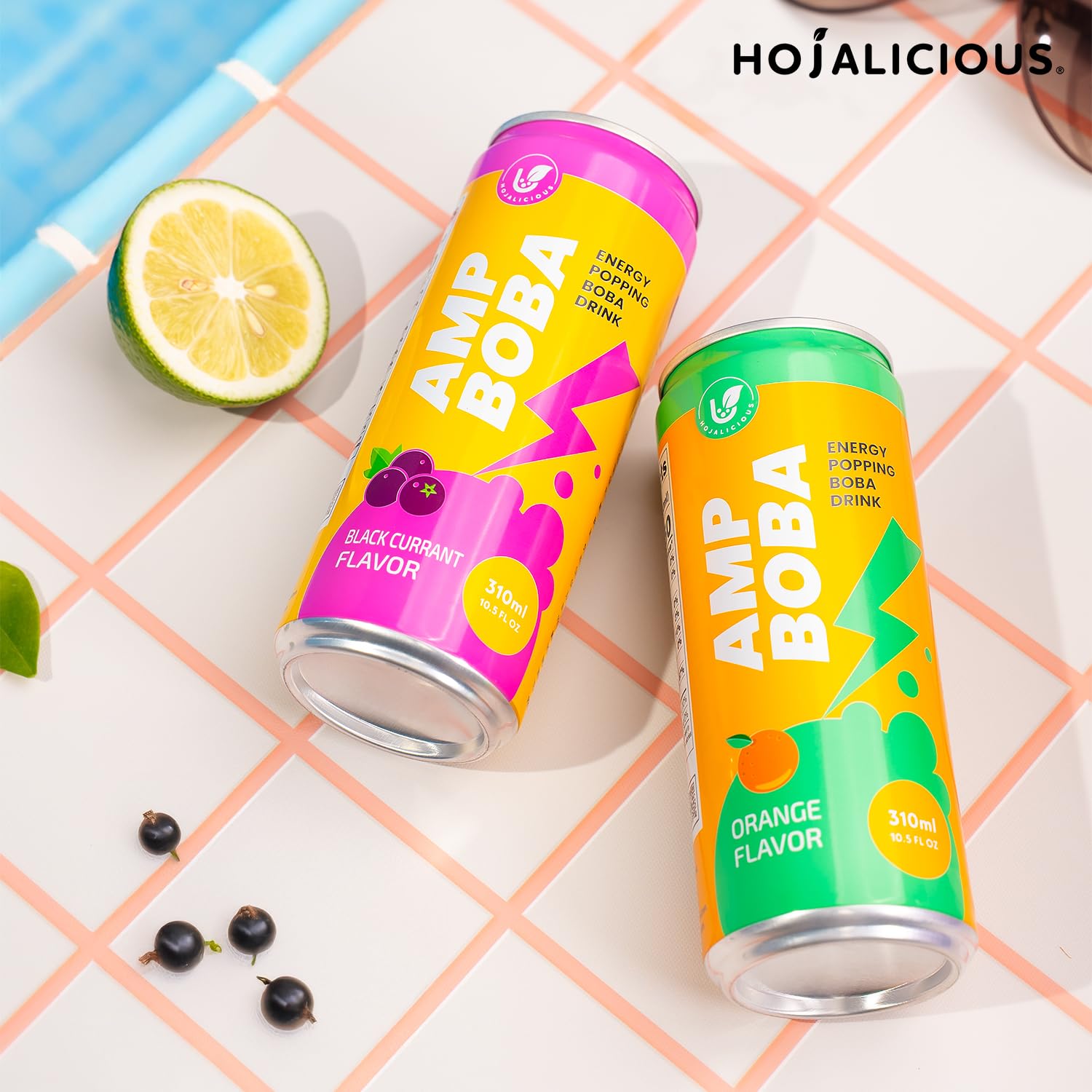 Hojalicious AMPBOBA ready-to-drink serving scene in a glass with chill