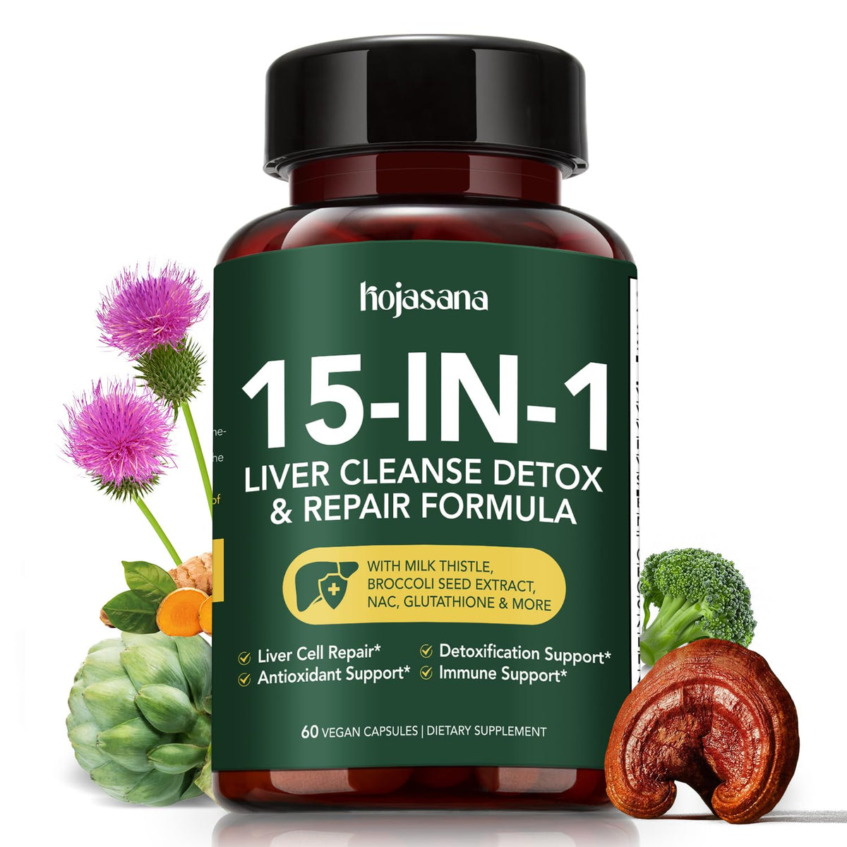 HojaSana Liver Cleanse bottle front shows daily liver support