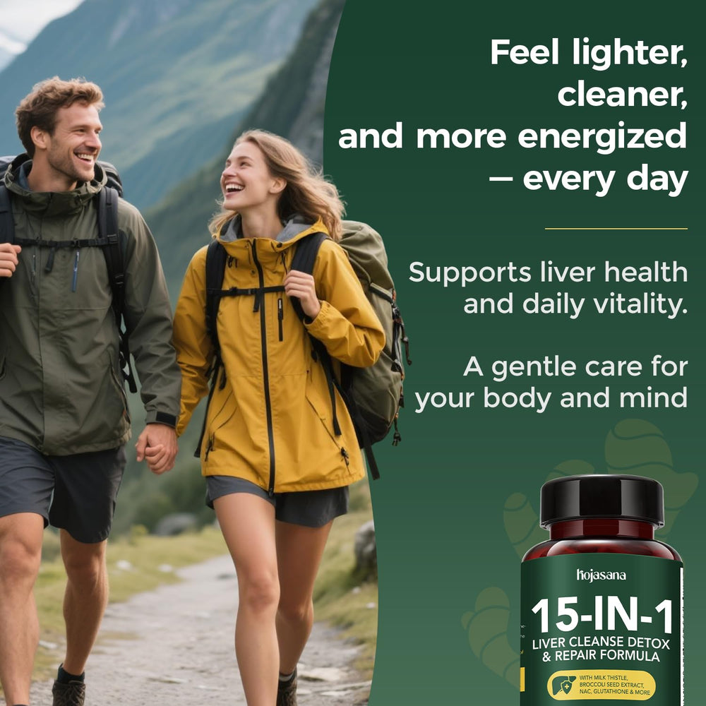 HojaSana Liver Cleanse bottle pour suggests a simple daily ritual after meals