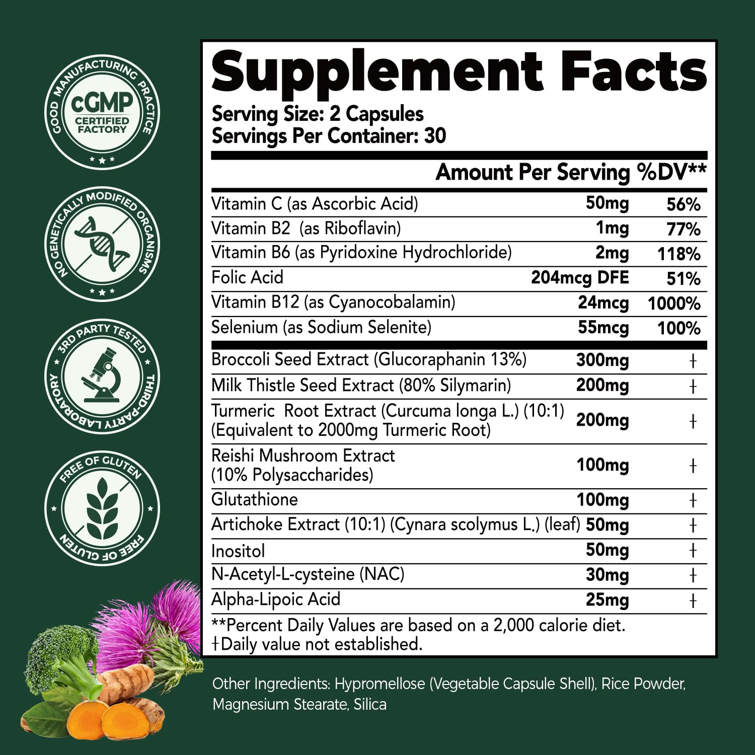 HojaSana Liver Cleanse packaging shows non-GMO and GMP-certified quality