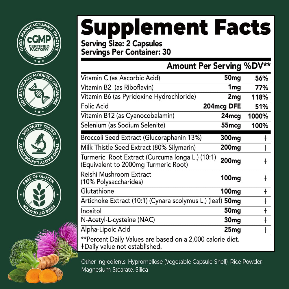 HojaSana Liver Cleanse packaging shows non-GMO and GMP-certified quality