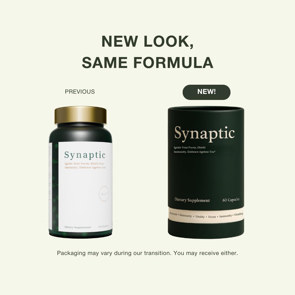 Holist Synaptic packaging display suggests convenient daily capsule routine.