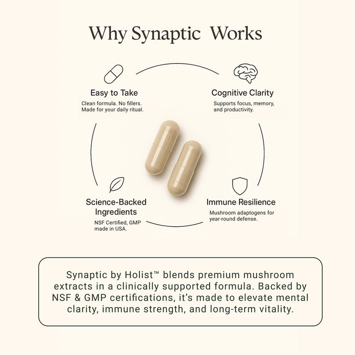 Holist Synaptic vegan gluten-free label signals allergen-free option.