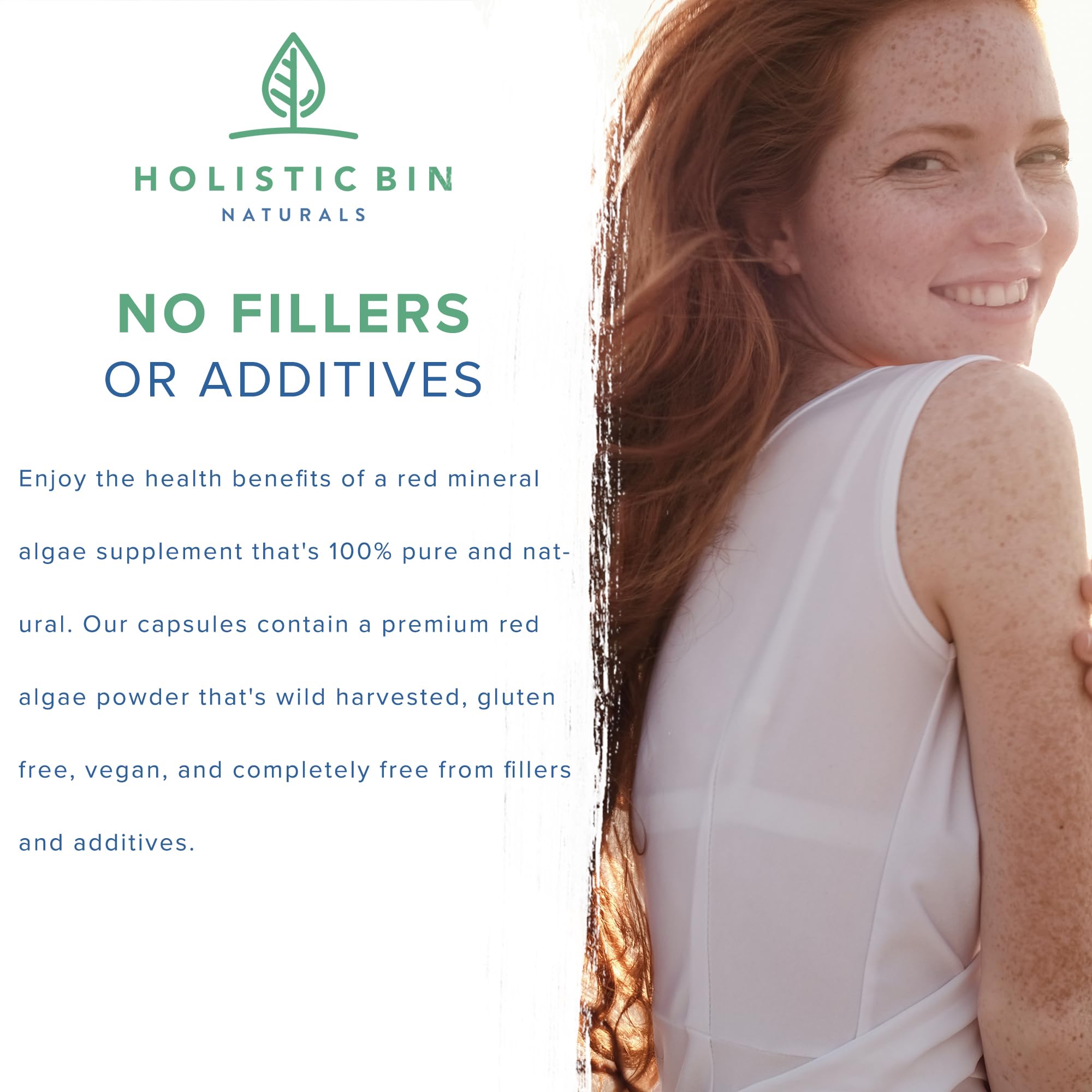 Holistic Bin Gigartina red algae powder showing nutrient-rich texture