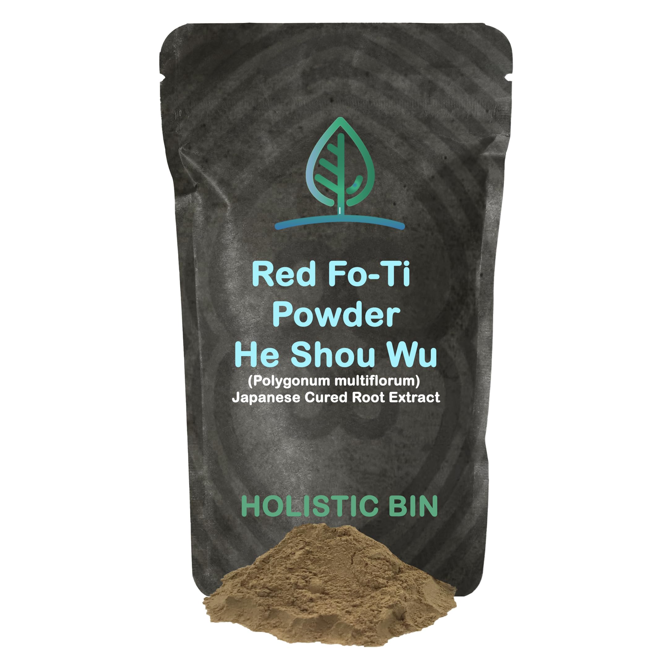 Holistic Bin He Shou Wu powder bottle promotes vitality when added to daily routines.