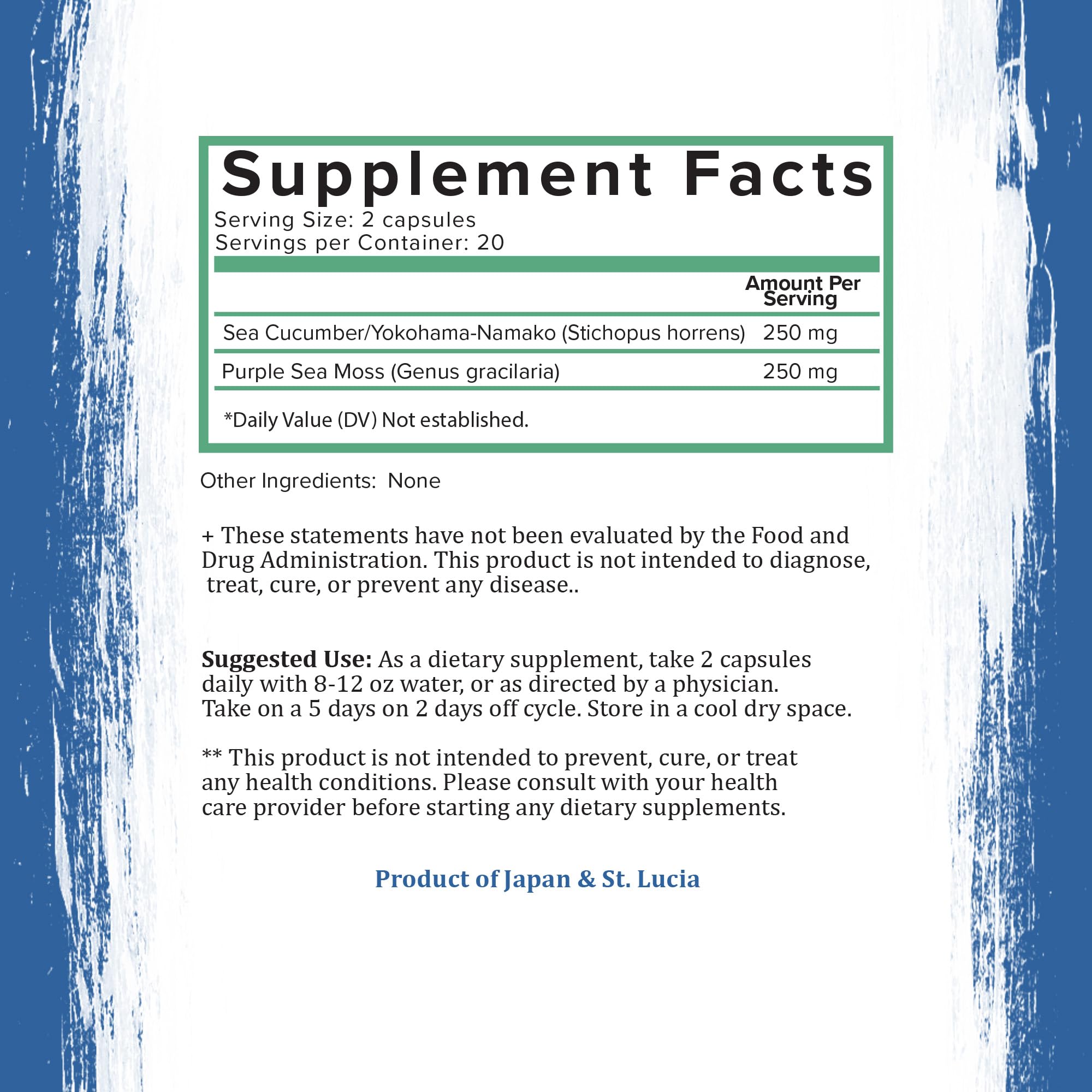 Holistic Bin sustainable nutrition label on bottle front