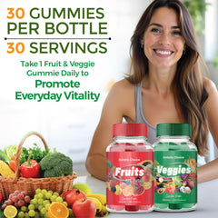 Holistic Choice Veggies Gummies closeup highlighting vegetable blends and color.