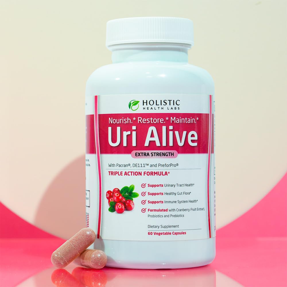 Uri Alive capsules ready for convenient daily urinary and gut health support.