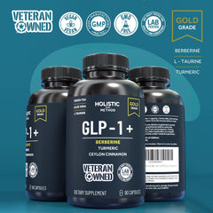 Holistic Method cinnamon curcumin L-Taurine capsules highlighting digestion-friendly support.