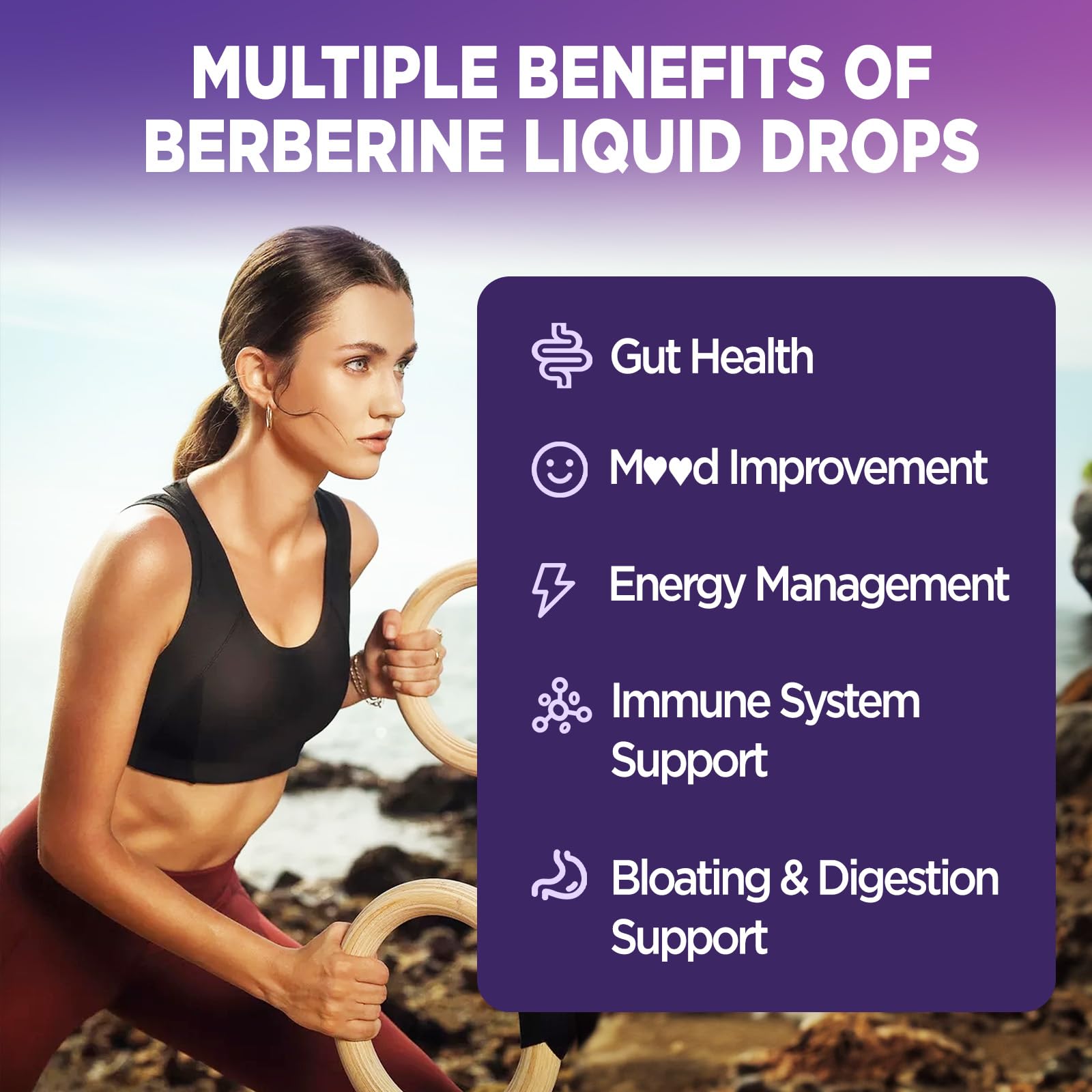 HOLLEGEND Liposomal Berberine Drops lemon label emphasizing natural flavor