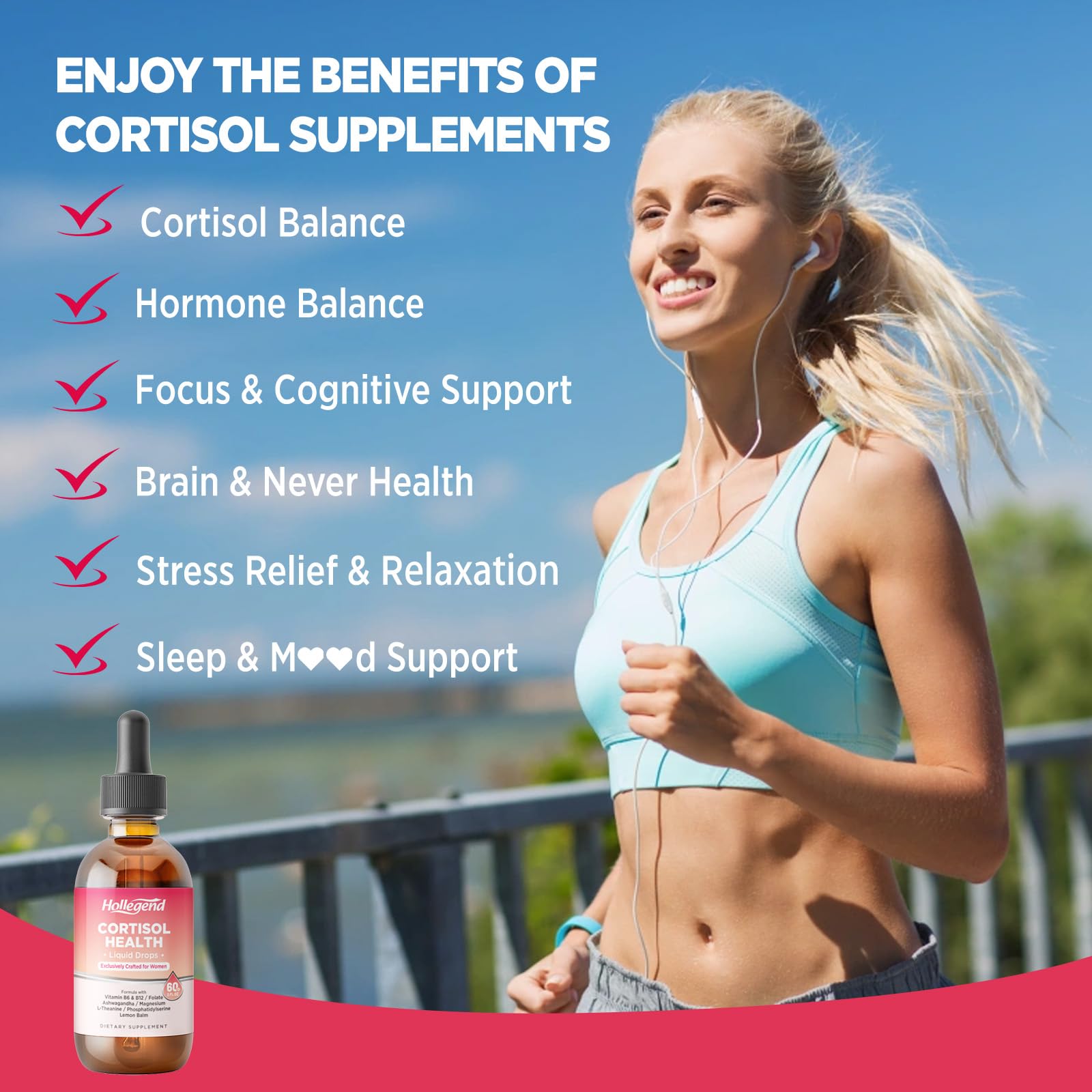 HOLLEGEND cortisol drops strawberry-flavor: enjoyable hydration with relaxation potential