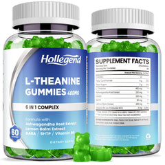 HOLLEGEND L-Theanine Gummies bottle front for daily calm and focus