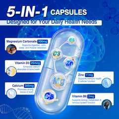 HOLLEGEND magnesium carbonate capsules label nutrition, showcasing calcium and vitamin D3 synergy.