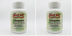 Holly Hill Health Foods Cinnamon Cinnulin PF bottle shows high-potency 250 mg capsules