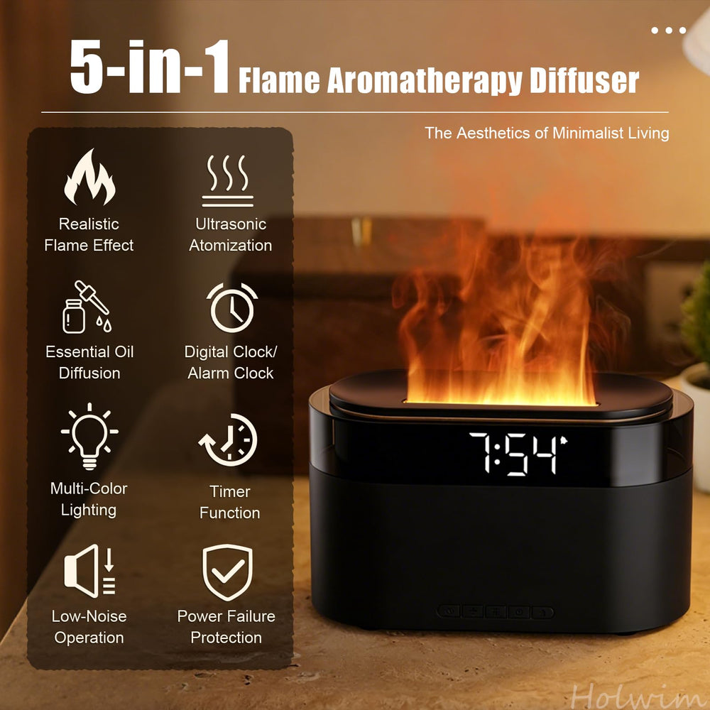 Holwim aroma diffuser remote control demonstrates convenient settings and timer
