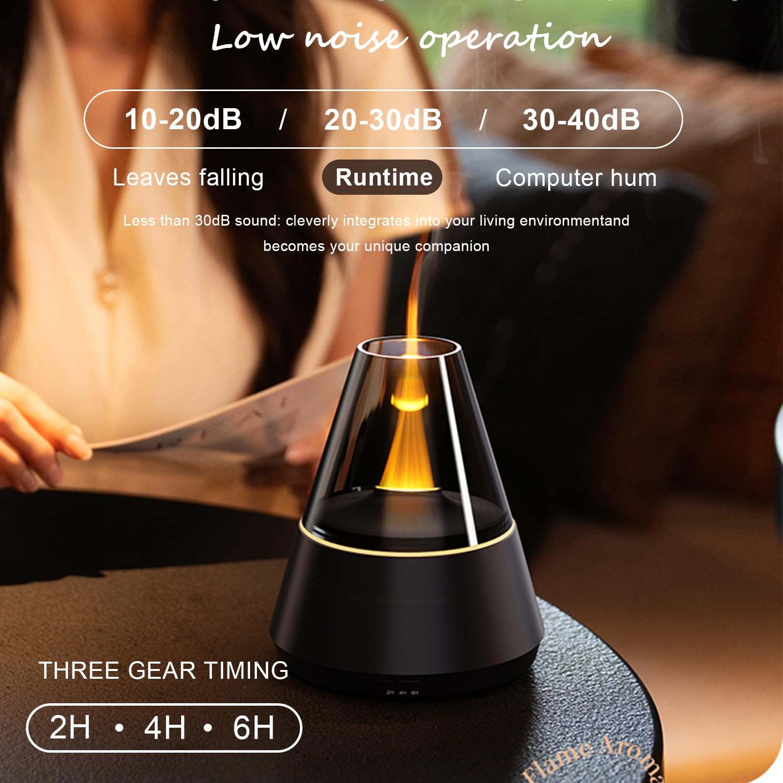 Holwim transparent wind shield keeps mist concentrated for realistic flame.