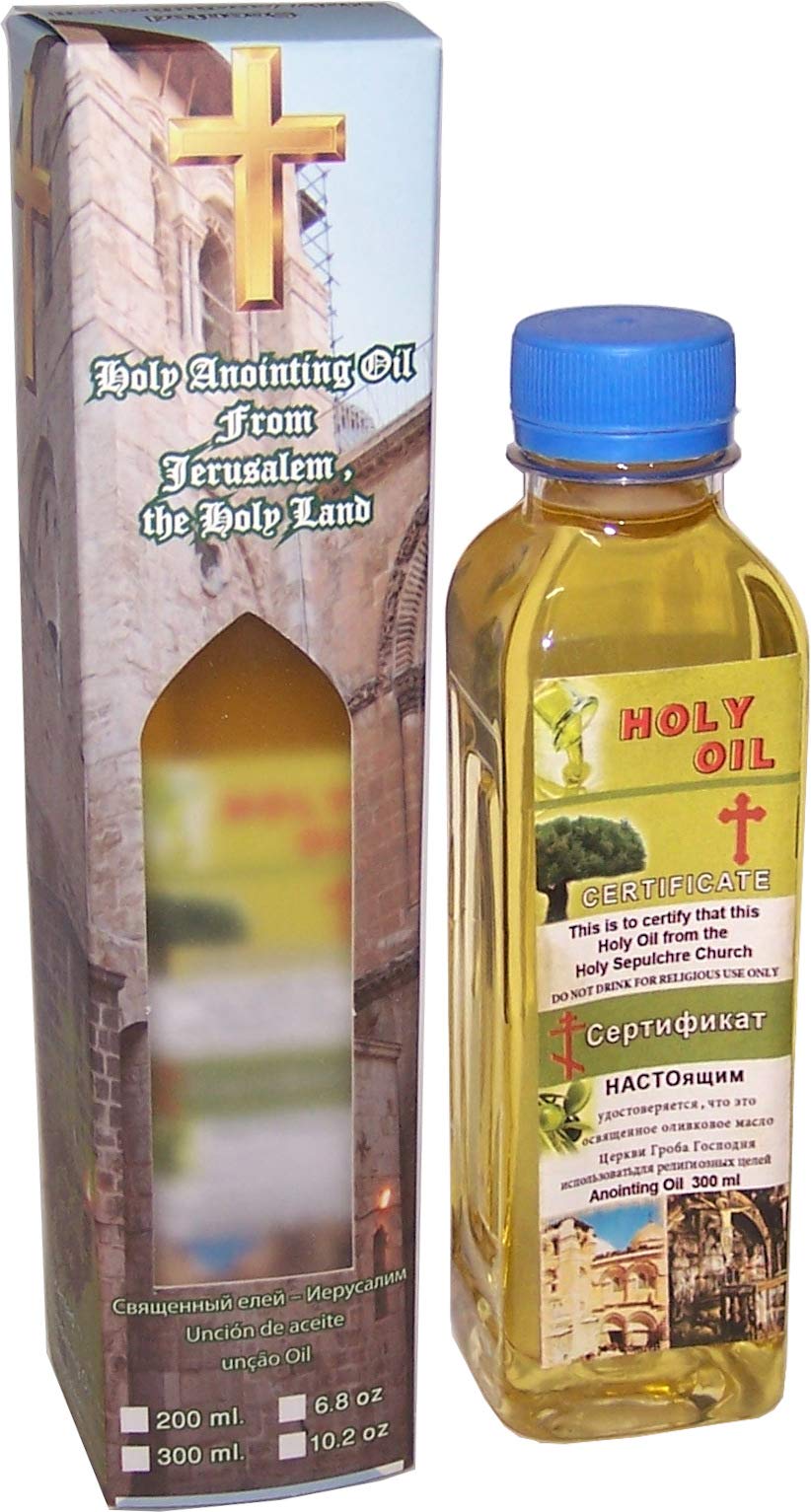 Holy Land Market Holy Anointing Oil 300 ml bottle with sacred olive oil for blessings
