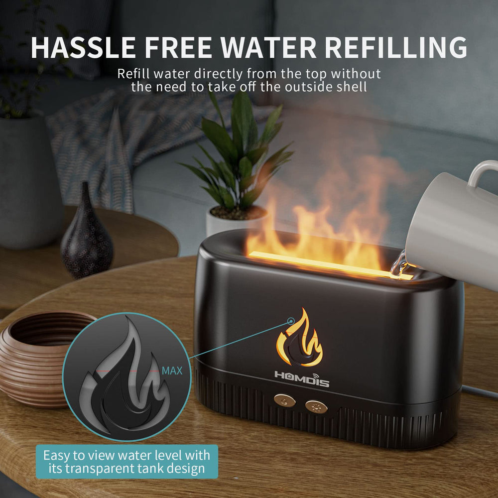 HOMDIS ultrasonic diffuser operates quietly for peaceful nights.