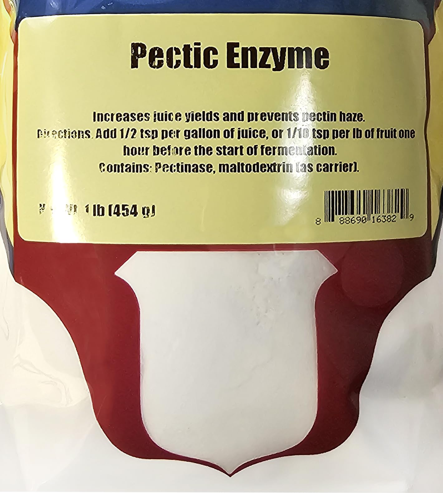 Scoop of Home Brew Ohio Pectic Enzyme powder ready for adding to must