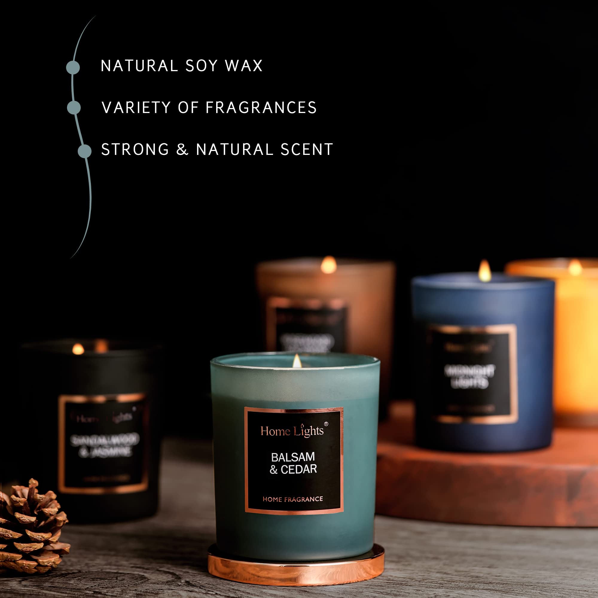 Home Lights gift-ready candle packaging, ideal for holidays and special occasions.