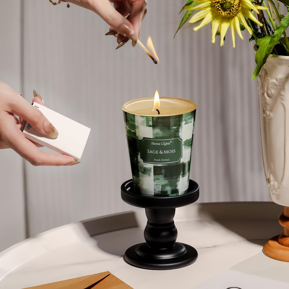 Home Lights Sage & Moss reading nook ambiance visualizes tranquil space and meditation vibes.