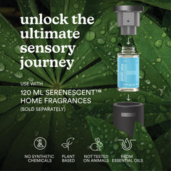 Homedics SereneScent diffuser displaying ambient lights for mood ambiance.