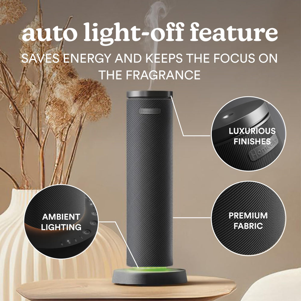 Homedics SereneScent intermittent mist settings allow precise aroma control.