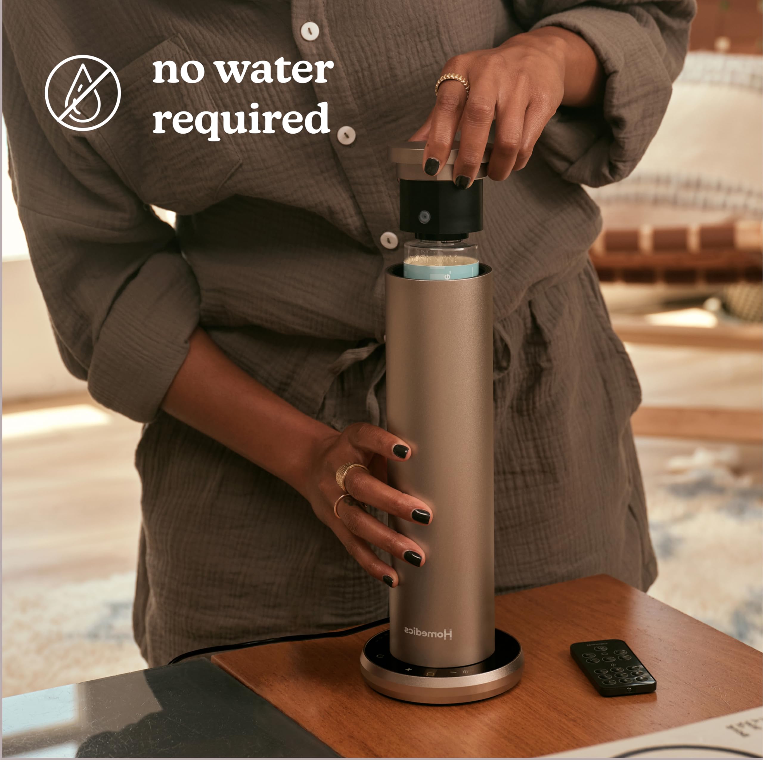 Homedics SereneScent oil bottle not included; compatible with SereneScent oils.