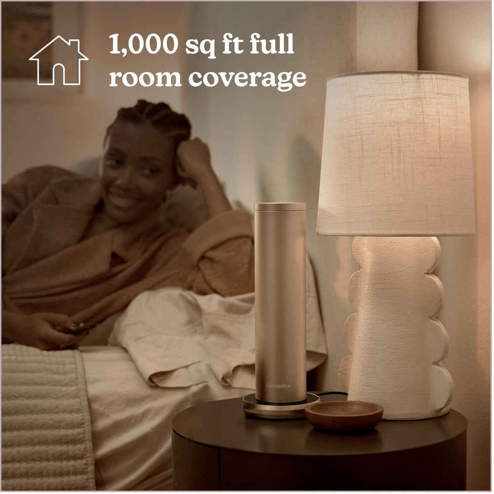 Homedics SereneScent covers up to 1000 sq ft with continuous aroma.
