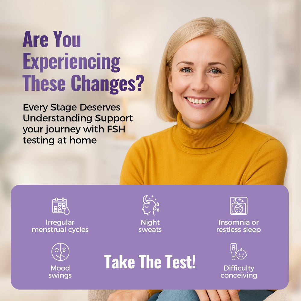 HOMEDSUN FSH test strip reading shows clear at-a-glance results.