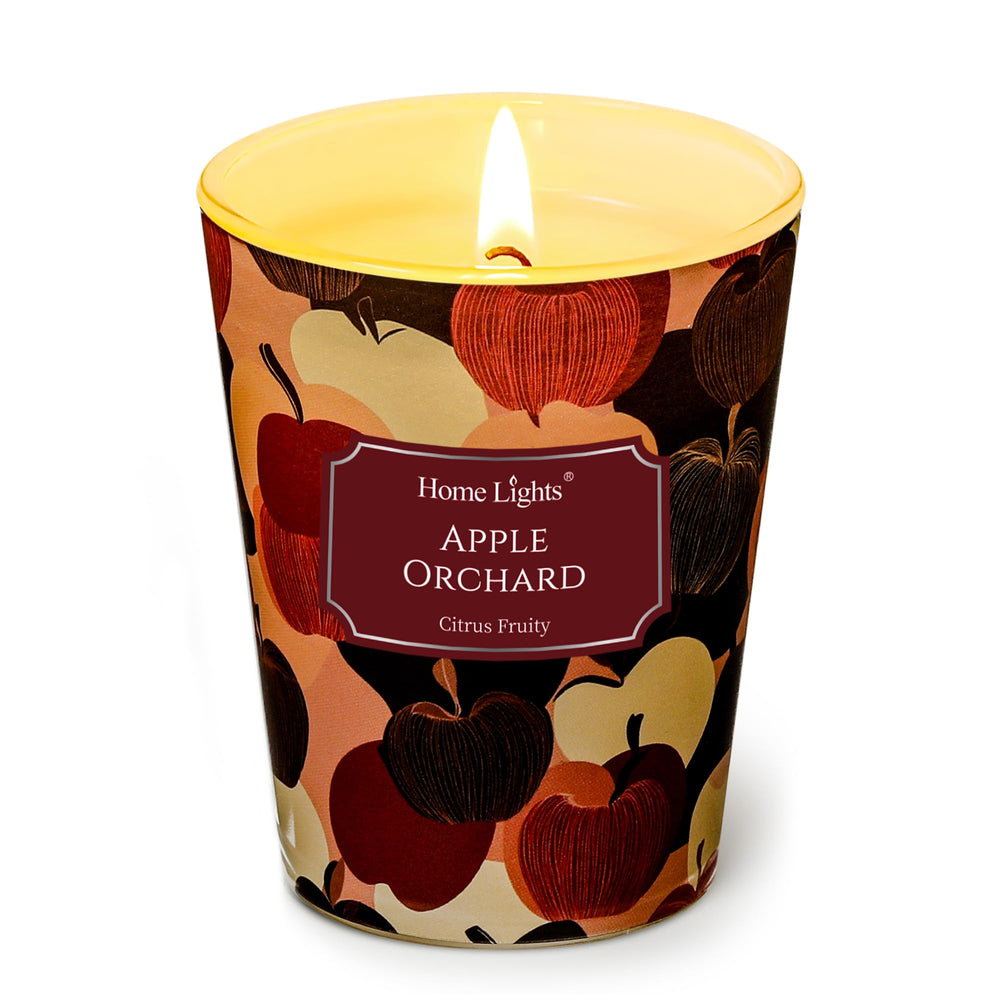 Home Lights Apple Orchard candle in a reusable jar delivering a warm, inviting fragrance.