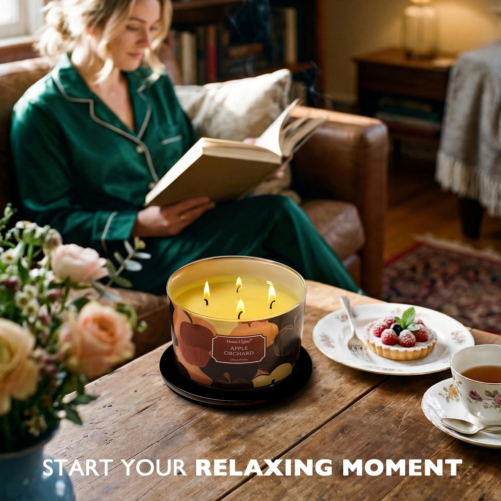 Home Lights lit candle melt pool releasing fragrance quickly for room coverage