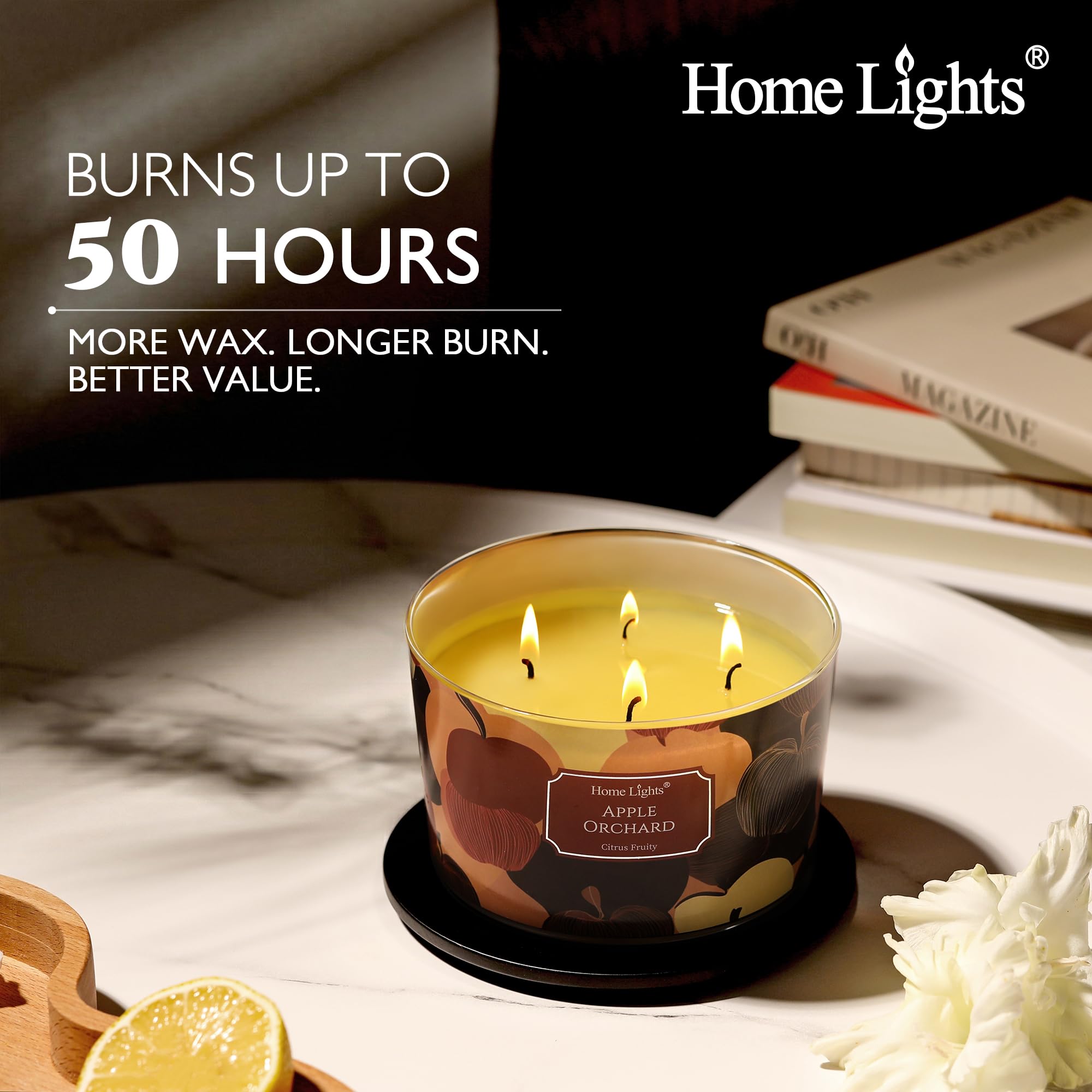 Home Lights packaged candle ready for gifting with attractive presentation
