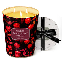 HomeLights Blackcherry Merlot 34oz soy jar candle for vibrant ambience and long-lasting fragrance.
