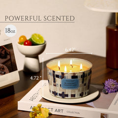 Home Lights Blueberry Cheesecake candle close-up reveals creamy textures.