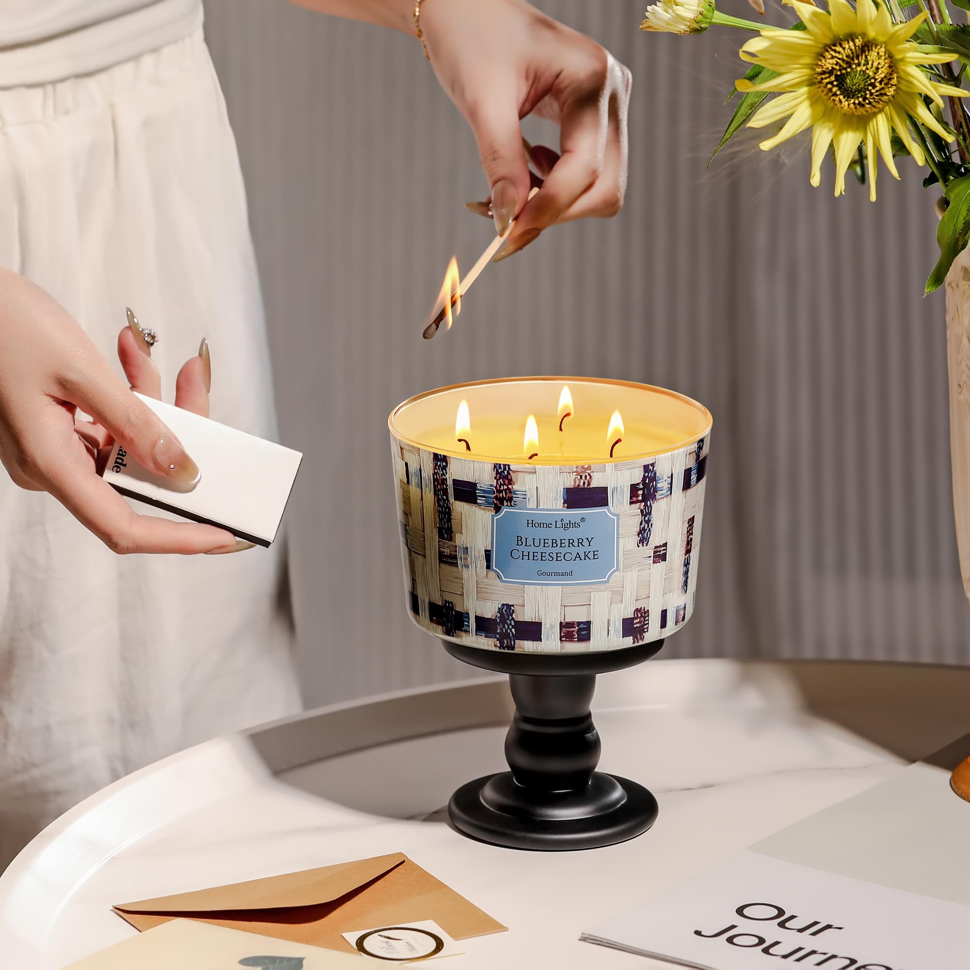 Home Lights Eco Soy Wax candle for clean burning.
