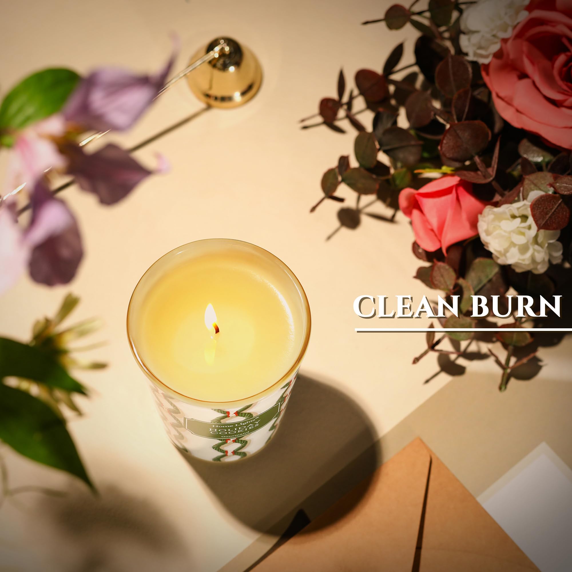 Home Lights candle lit in a living room setting benefit: cozy atmosphere creation