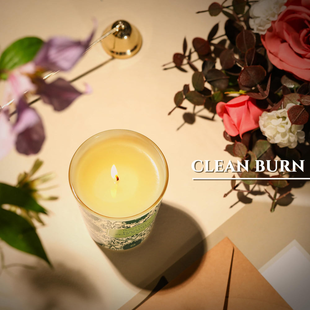 Home Lights cotton wick candle supports minimal soot for a cleaner ambiance.