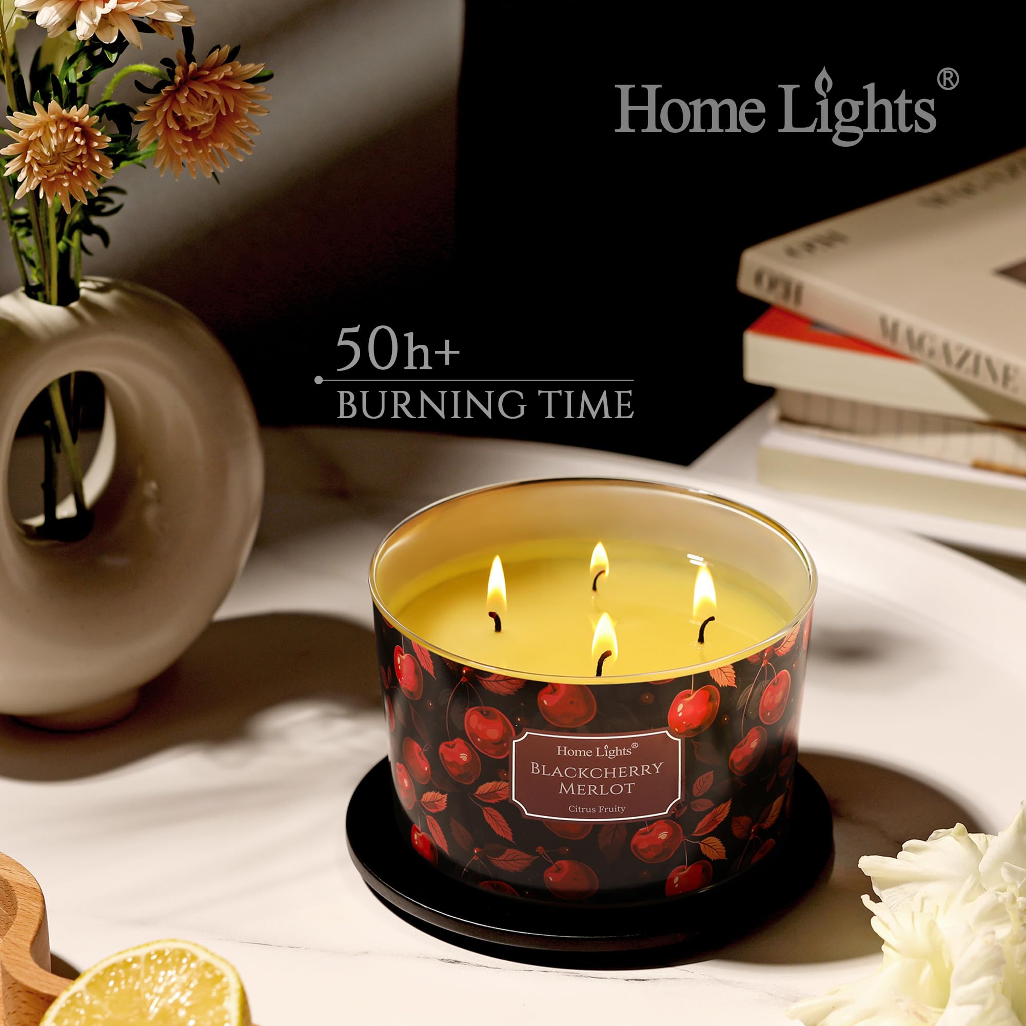 Home Lights four wick fragrance throw fills rooms with inviting scent.