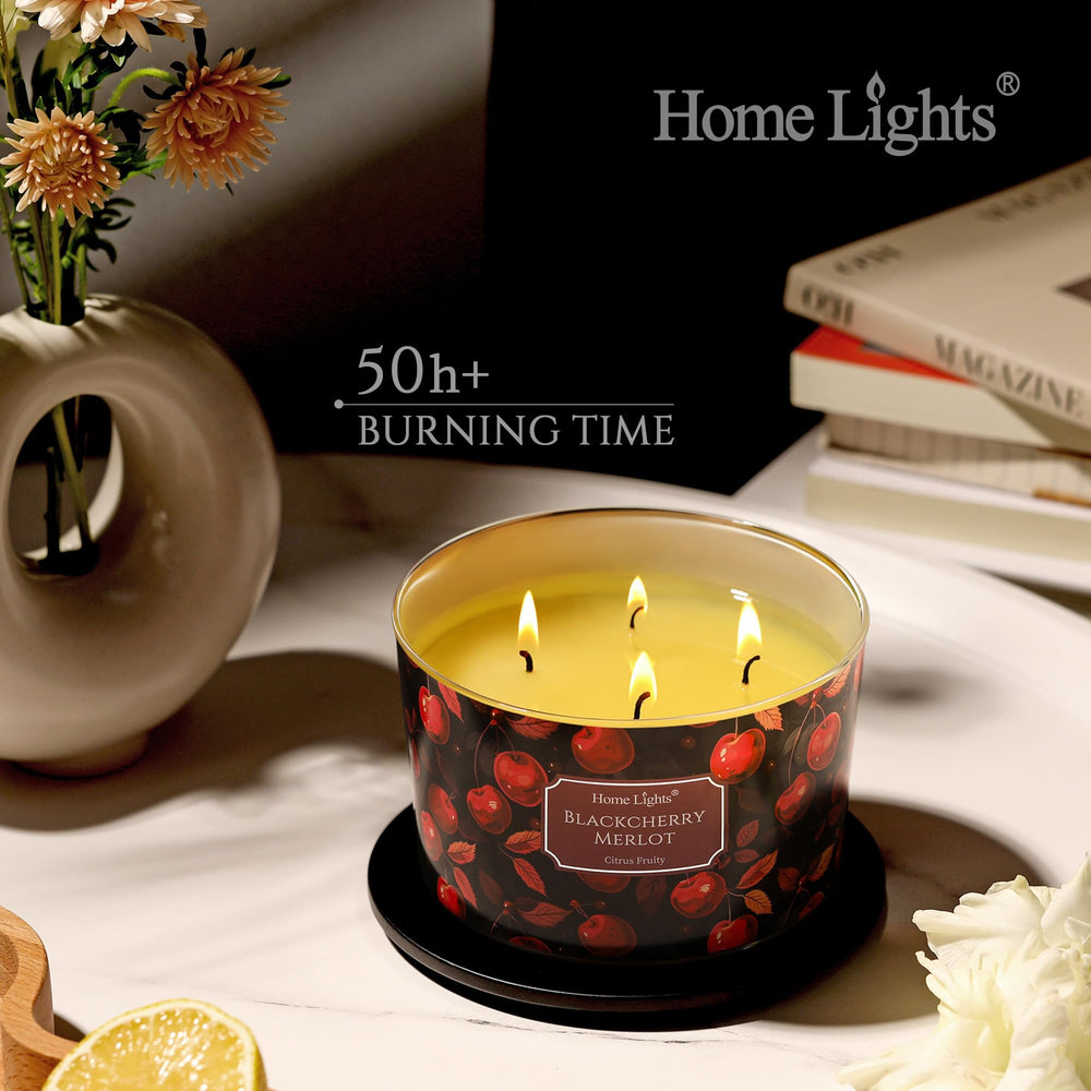 Home Lights four wick fragrance throw fills rooms with inviting scent.