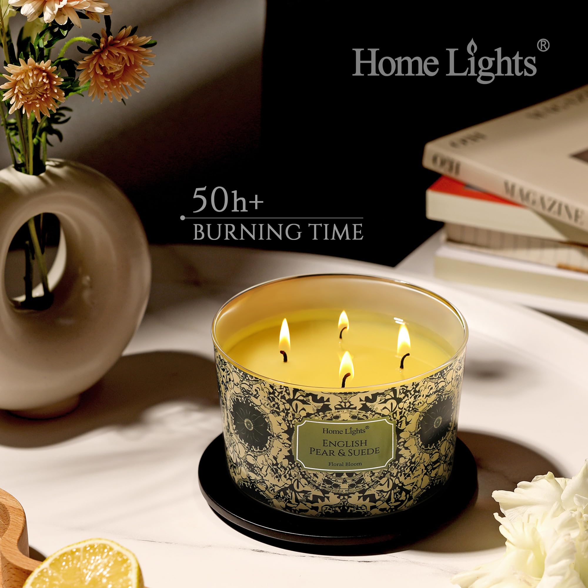 Home Lights gift-ready candle in elegant packaging makes a thoughtful present.