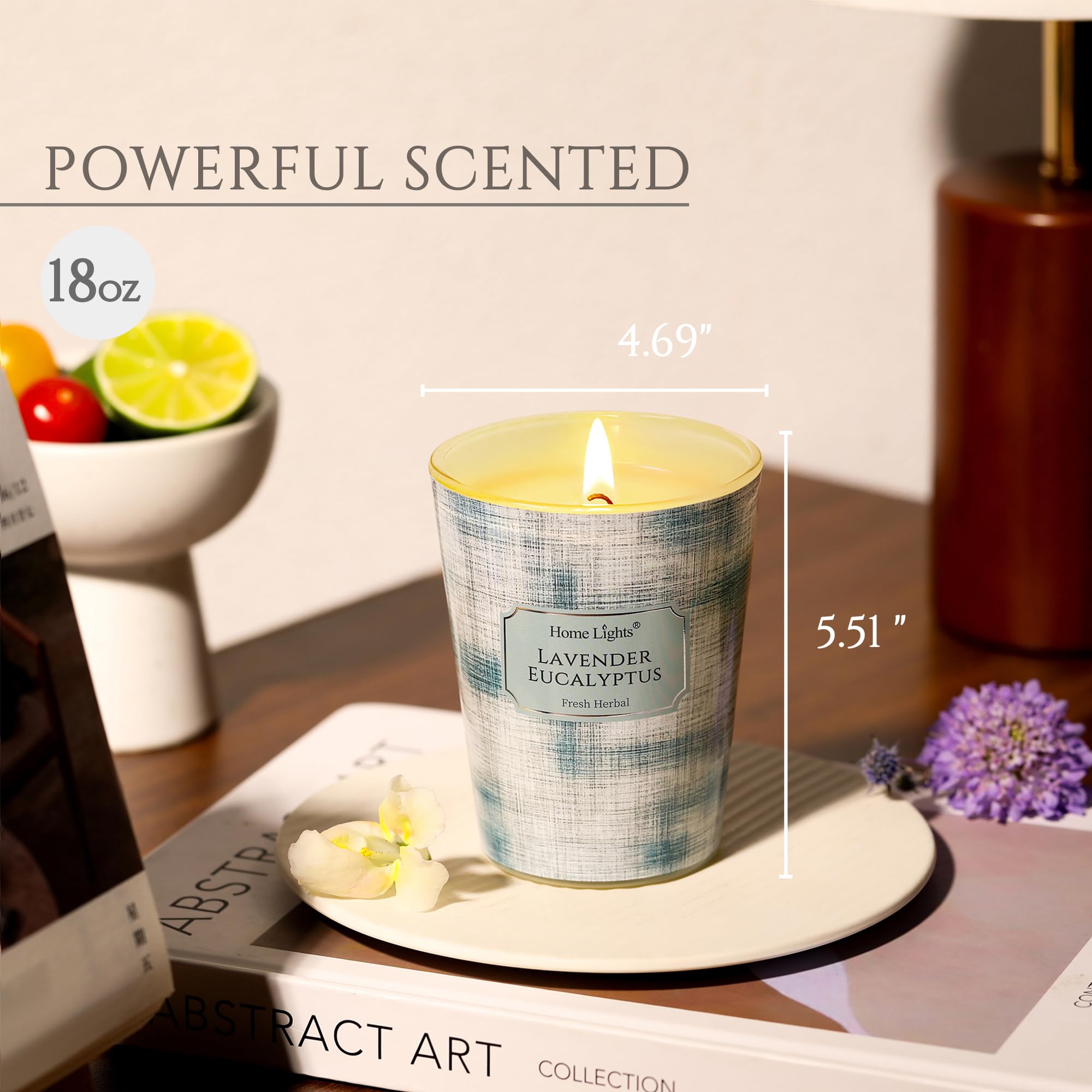 Home Lights lavender-eucalyptus scent close-up highlights calming herbal notes