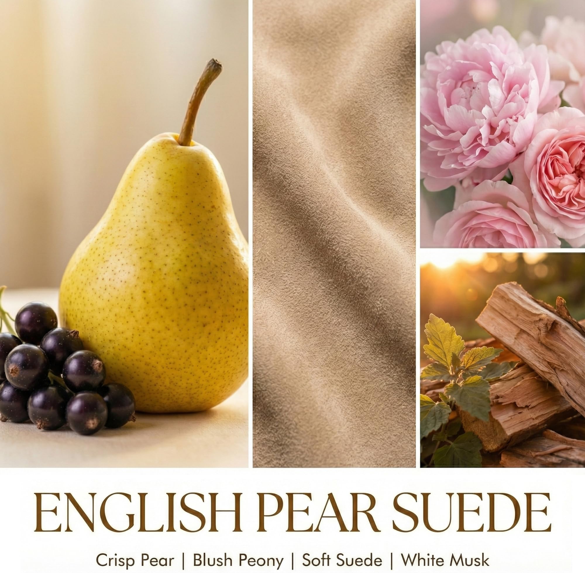 Home Lights pear suede scent jar design complements modern decor.