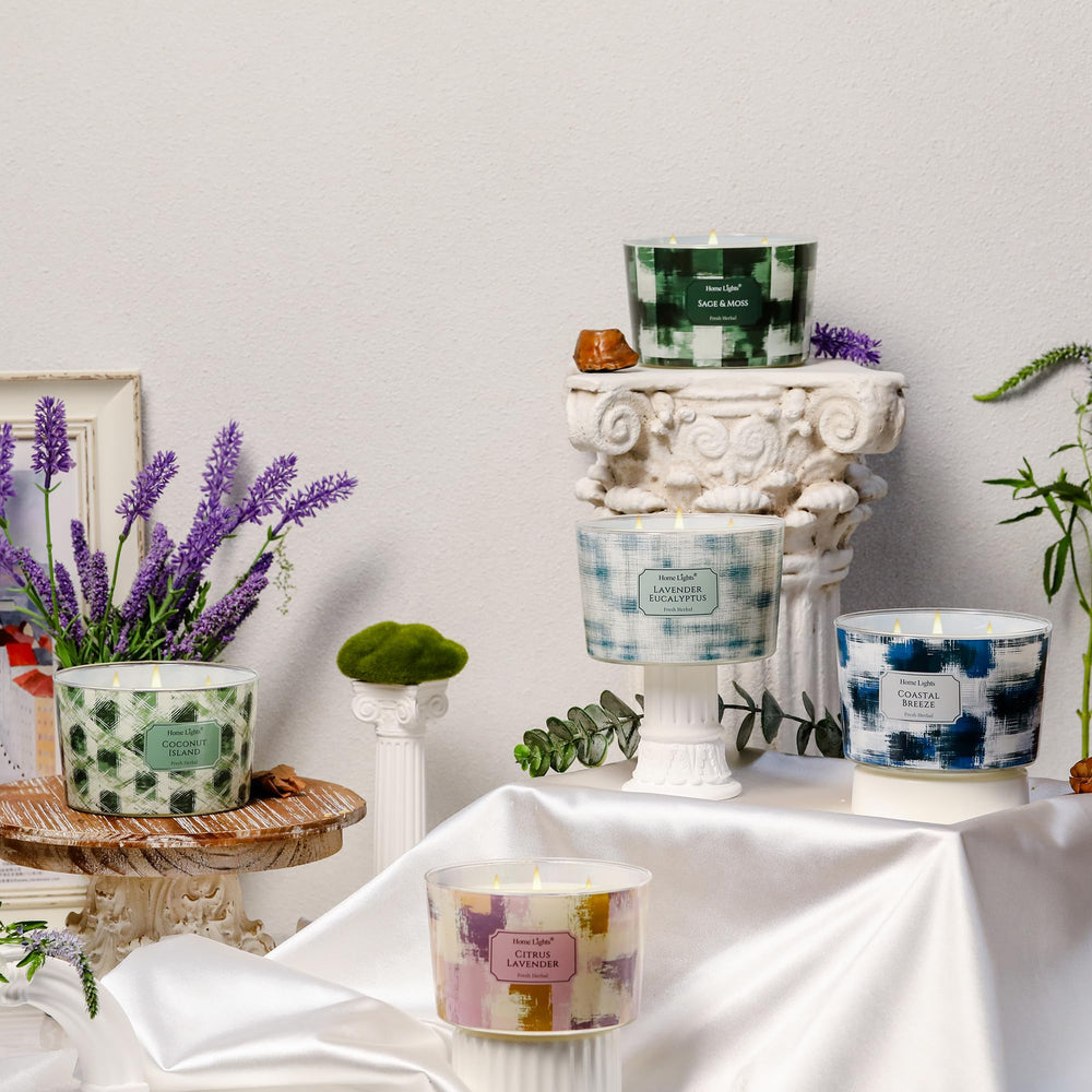 Home Lights Sage Moss candle suits Scandinavian decor with its calm, natural-inspired fragrance.